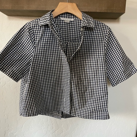 Achro Women’s Gingham Crop Top with Buttons along the back—Collard—Size Small••• - Picture 5 of 13